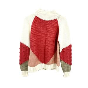 Loft Womens Crochet Pattern Tunic Sweater Multicolor Size S